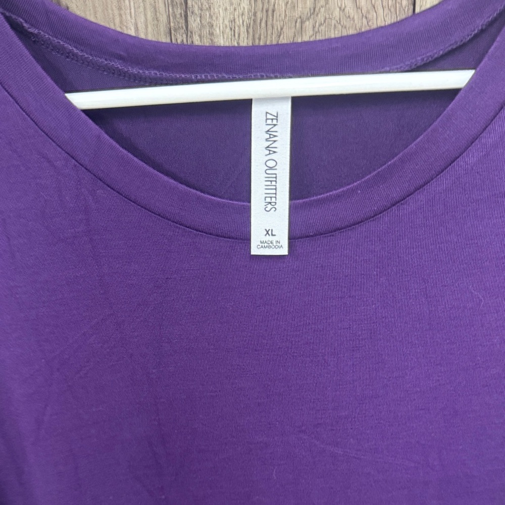 Zenana Outfitters Purple Midi T-Shirt Dress XL NWOT 3/4 Sleeve